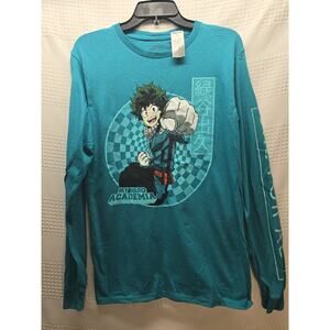 Sunrise Funimation - My Hero Academia - Men's Long Sleeve T-Shirt Teal NWT